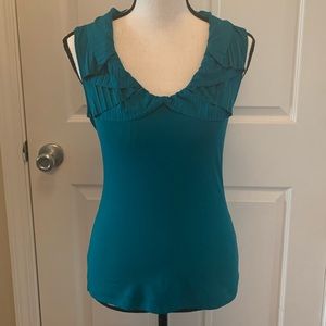 Teal sleeveless blouse